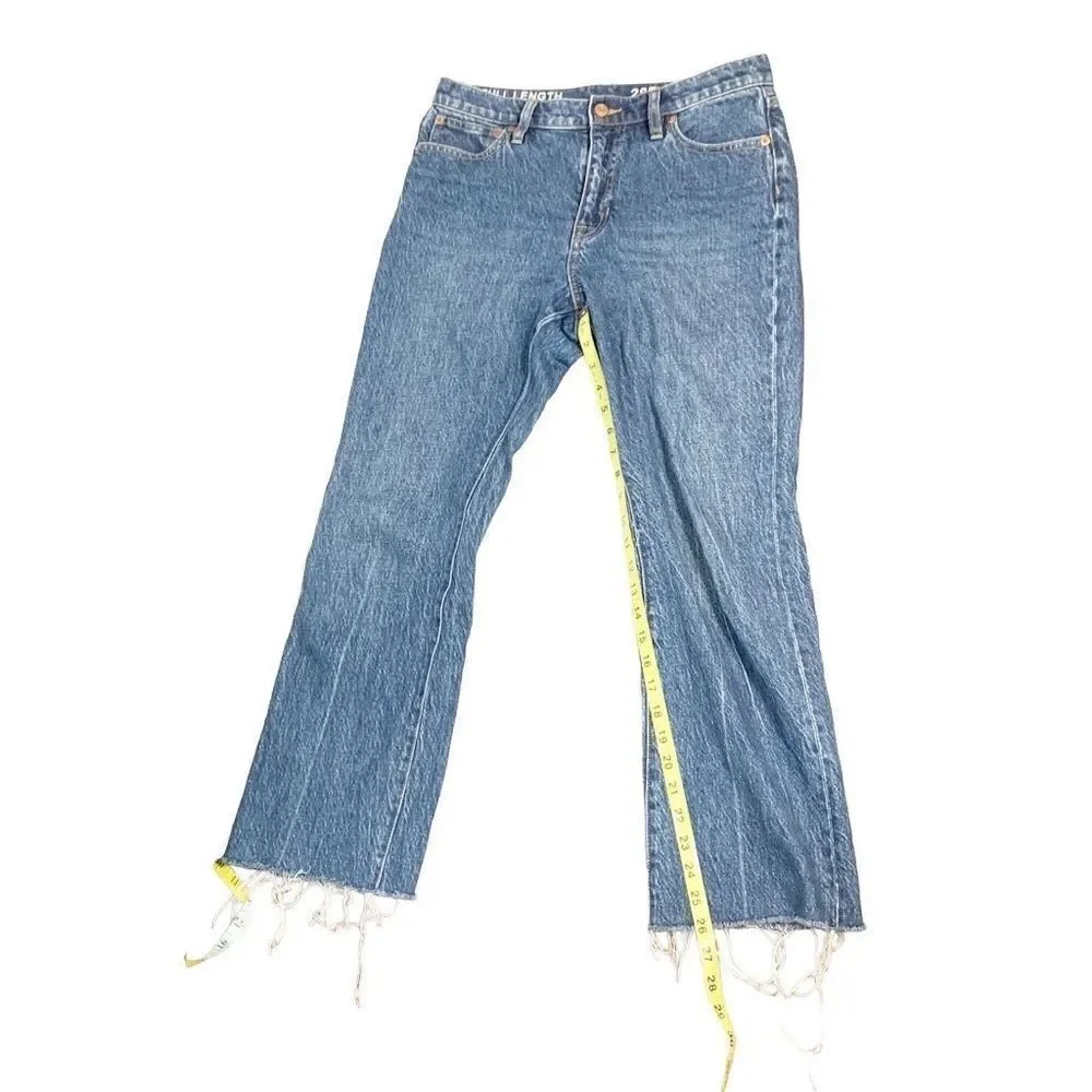J. Crew Full-Length Demi-Boot Jean in Kamari Wash Raw Hem Women’s Size 28 Petite